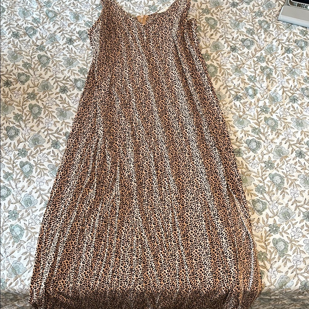 La Hearts Brown Leopard Sleeveless Scoop Neck Sundress